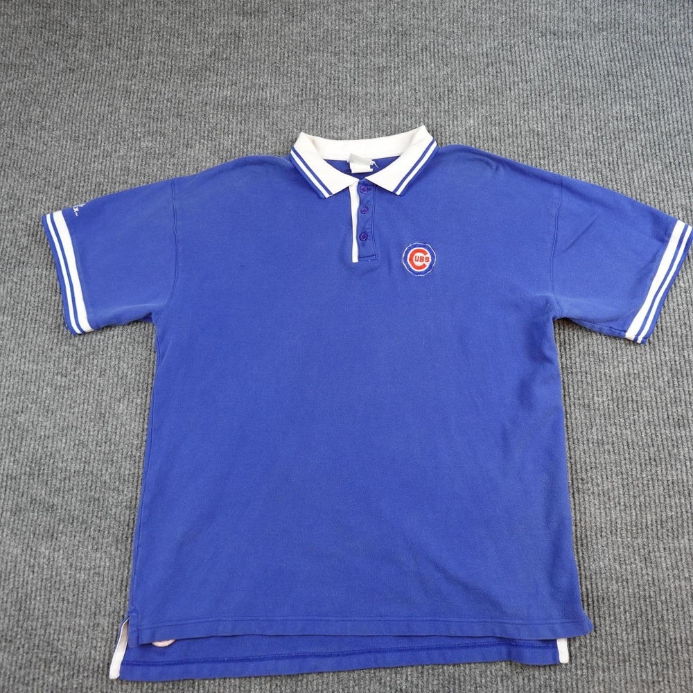 Vintage Chicago Cubs Shirt Mens XL Blue MLB Baseball Apex One Polo 90s